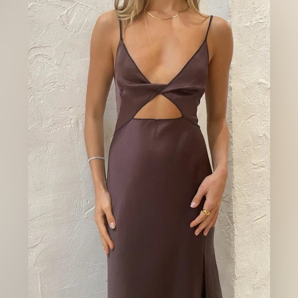 Bec & Bridge Hazel Maxi Dress Chocolate Brown Black Size US 6 NWT - Picture 3 of 13